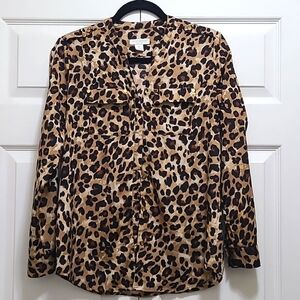 Charter Club petite LEOPARD‎ PRINT BLOUSE size P/S